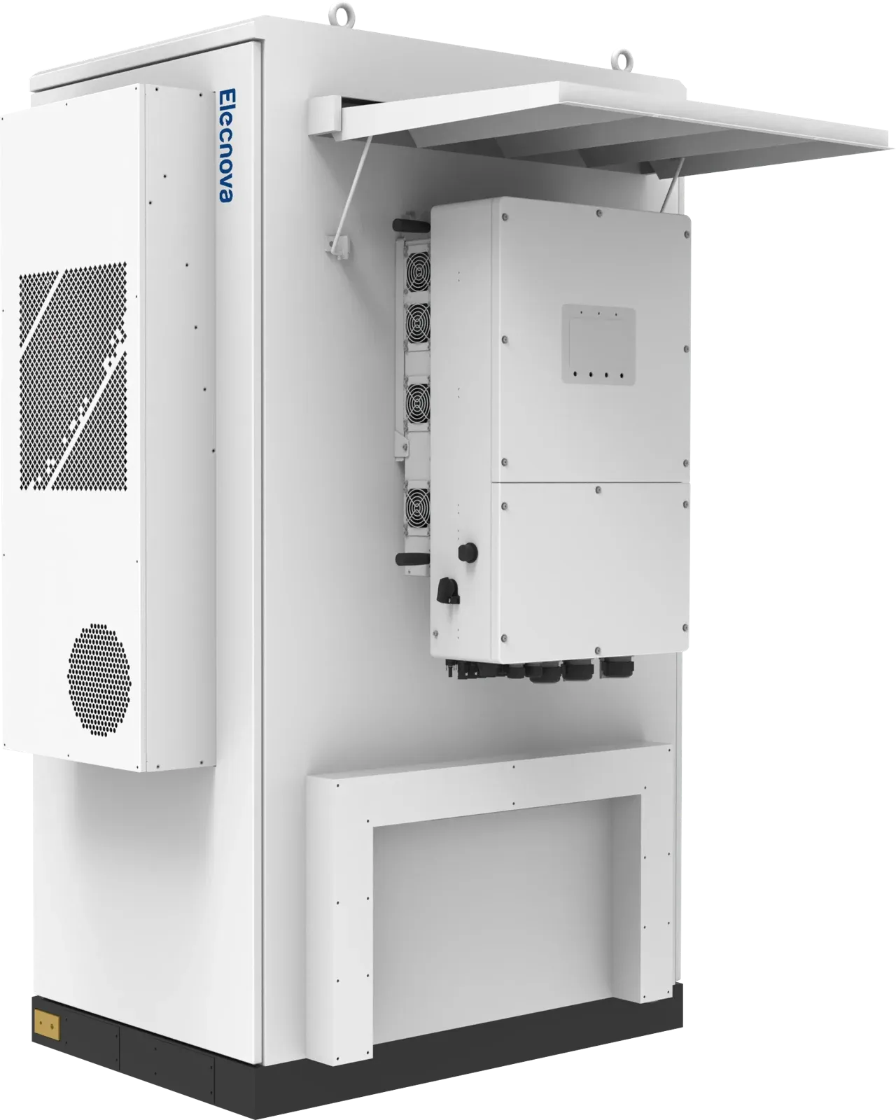 Elecnova ECO-B100WP-2H hybridskap med solskjerm, sett skrått forfra