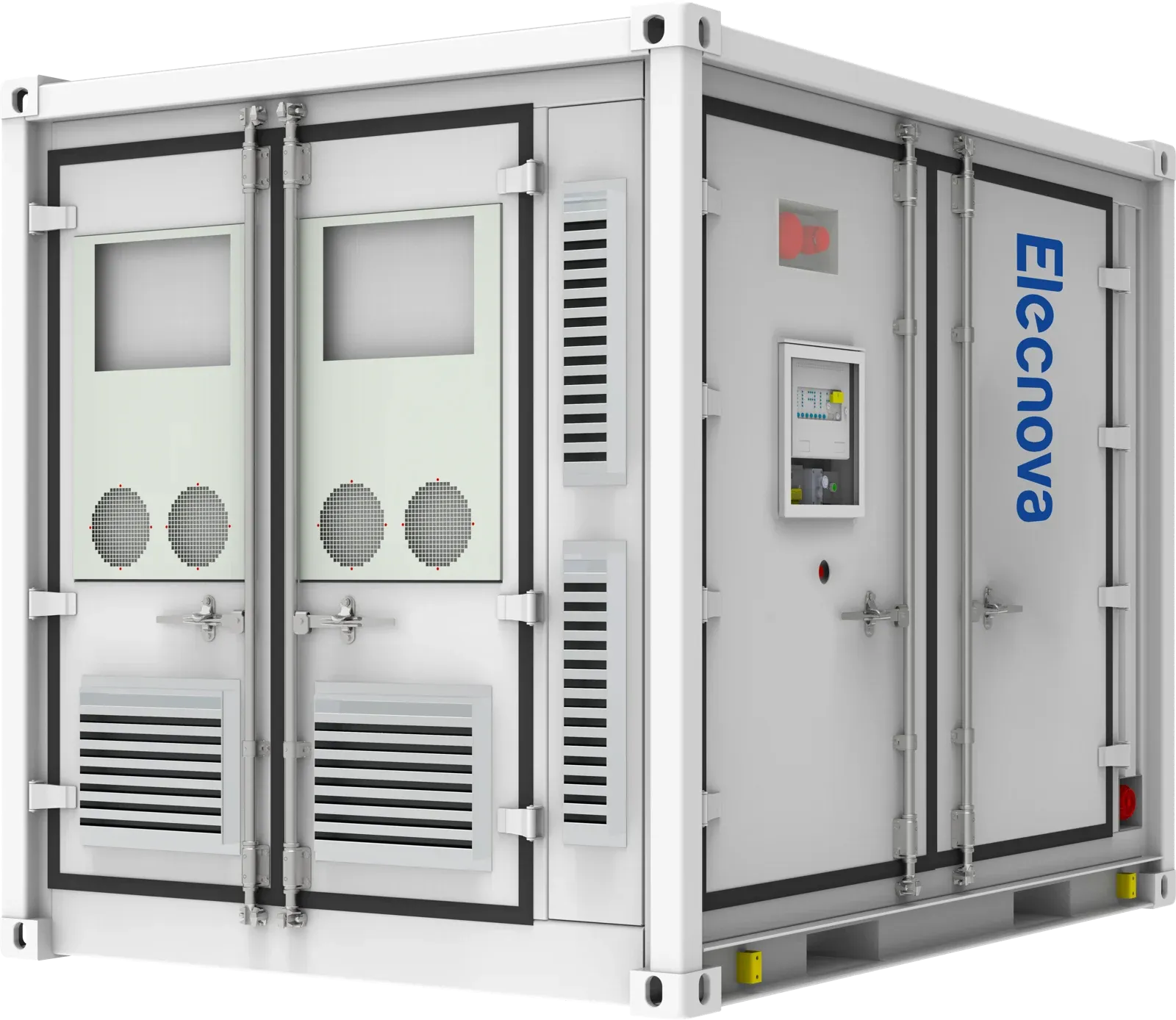 Elecnova ECO-E10FT1044LP-2 10-fots batteri-container, sett skrått forfra