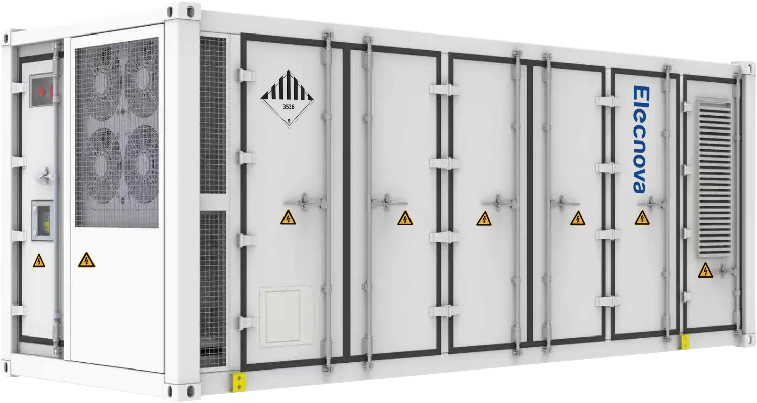 Elecnova ECO-E20FT2170LP-2 20-fots batteri-container, sett skrått fra siden