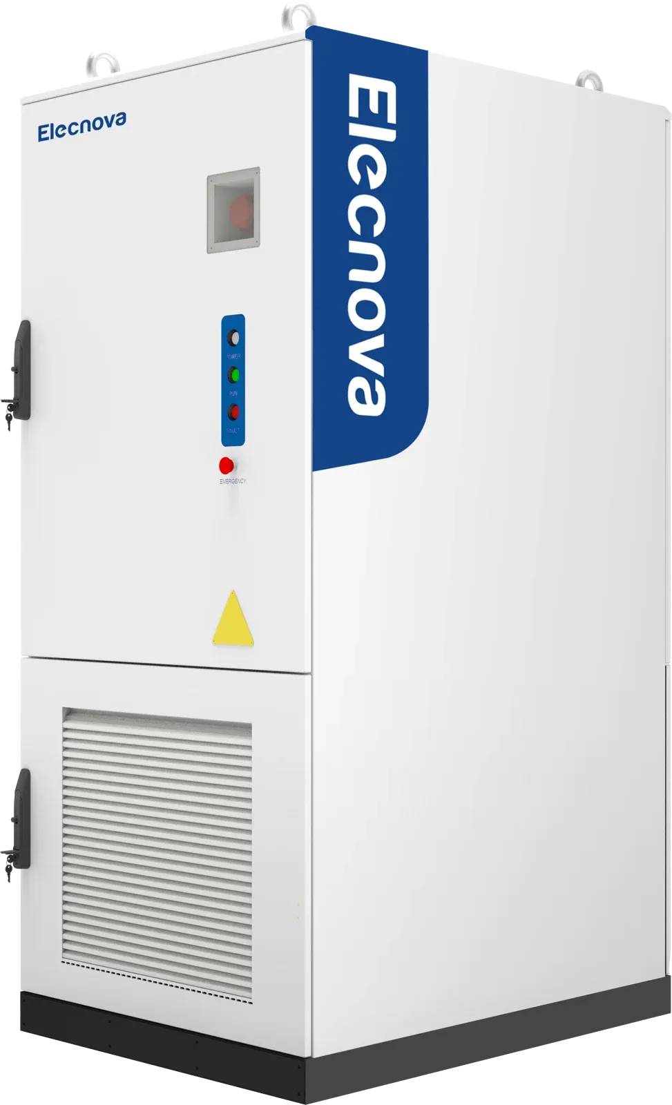 Elecnova ECO-E261LP-2A væskekjølt batteriskap, sett skrått forfra